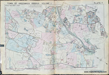 Load image into Gallery viewer, Genuine-Antique-Map-Part-of-Town-of-Greenwich-Fairfield-County-Connecticut-Plate-7-1938-Franklin-Survey-Company-Maps-Of-Antiquity