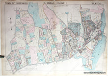 Load image into Gallery viewer, Genuine-Antique-Map-Part-of-Town-of-Greenwich-Fairfield-County-Connecticut-Plate-10-1938-Franklin-Survey-Company-Maps-Of-Antiquity