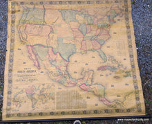 Load image into Gallery viewer, Antique-Hand-Colored-Wall-Map-New-Map-of-that-portion-of-North-America-exhibiting-the-United-States-and-Territories-the-Canadas-New-Brunswick-Nova-Scotia-and-Mexico-also-Central-America-and-the-West-India-Islands.-United-States--1852-Monk-Maps-Of-Antiquity-1800s-19th-century