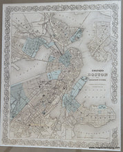 Load image into Gallery viewer, Framed-Genuine-Antique-Hand-Colored-Map-Map-of-Boston-and-Adjacent-Cities.--1855-Colton-Maps-Of-Antiquity