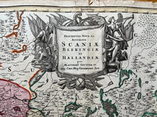 Load image into Gallery viewer, Genuine-Antique-Hand-colored-Map-Descriptio-Nova-et-Accurata-Scaniae-Blekingiae-et-Hallandiae---Blekinge-Sweden--Seutter-Maps-Of-Antiquity
