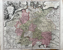 Load image into Gallery viewer, Genuine-Antique-Hand-colored-Map-Postarum-seu-Cursorum-Publicorum-et-Consin-Provincias----Germany-and-neighbors--Seutter-Maps-Of-Antiquity
