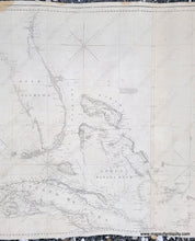 Load image into Gallery viewer, 1832/1837 - Blunt’s New Chart Of The West Indies And Gulf Mexico Antique Map Genuine Nautical