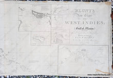 Load image into Gallery viewer, 1832/1837 - Blunt’s New Chart Of The West Indies And Gulf Mexico Antique Map Genuine Nautical