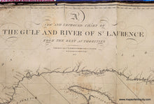 Load image into Gallery viewer, 1827 - A New And Improved Chart Of The Gulf River St. Laurence From Best Authorities Antique Map