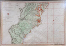 Load image into Gallery viewer, Genuine-Antique-Map-Atlantic-Coast---Carte-Reduite-des-Cotes-Orientales-de-l-Amerique-Septentrionale-contenant-partie-du-Nouveau-Jersey-la-Pen-sylvanie-le-Mary-land-la-Virginie-la-Caroline-septentrionale-la-Caroline-meridionale-et-la-Georgie-1778-Depot-General-de-la-Marine-Antoine-de-Sartine-Maps-Of-Antiquity