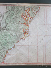 Load image into Gallery viewer, Genuine-Antique-Map-Atlantic-Coast---Carte-Reduite-des-Cotes-Orientales-de-l-Amerique-Septentrionale-contenant-partie-du-Nouveau-Jersey-la-Pen-sylvanie-le-Mary-land-la-Virginie-la-Caroline-septentrionale-la-Caroline-meridionale-et-la-Georgie-1778-Depot-General-de-la-Marine-Antoine-de-Sartine-Maps-Of-Antiquity