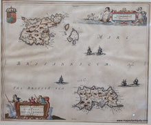 Load image into Gallery viewer, Genuine-Antique-Map-Islands-of-Jersey-and-Guernsey---Sarnia-Insula-vulgo-Garnsey-et-Insula-Caesarea-venacule-Jarsey-1648-Johannes-Blaeu-Maps-Of-Antiquity