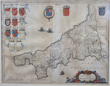 Load image into Gallery viewer, Genuine-Antique-Map-Cornwall-England---Cornubia-sive-Cornwallia-1659-Johannes-Blaeu-Maps-Of-Antiquity