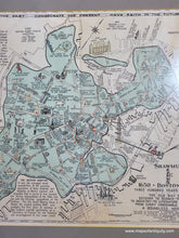 Load image into Gallery viewer, 1928 - Boston Ancient And Modern In Picture Story Antique Pictorial Map (Framed) Genuine