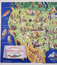 Load image into Gallery viewer, 1950 - American Folklore & Legends - Antique Pictorial Map