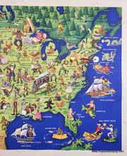 Load image into Gallery viewer, 1950 - American Folklore & Legends - Antique Pictorial Map