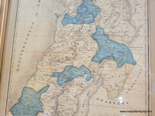 Load image into Gallery viewer, 1830 - "Schoolgirl" Map of Palestine; by J. Washburn; Hebron: Nov 22 1830 - Genuine Antique Hand-drawn Map, Framed