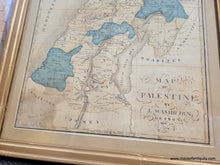 Load image into Gallery viewer, 1830 - "Schoolgirl" Map of Palestine; by J. Washburn; Hebron: Nov 22 1830 - Genuine Antique Hand-drawn Map, Framed