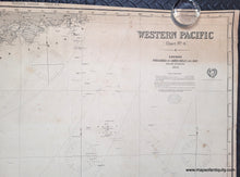 Load image into Gallery viewer, Antique sailing chart of the Western Pacific south of Japan topography and plotting.