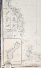 Load image into Gallery viewer, Antique sailing chart of the Western Pacific south of Japan topography and plotting.