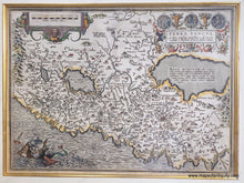 Load image into Gallery viewer, 1586 - Holy Land - Terra Sancta : a Petro Laicstain perlustrata, et ab eius ore et schedis a Christiano Schrot in tabulam redacta - Genuine Antique Map, Framed