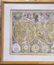 Load image into Gallery viewer, 1730 - Constellations of the Northern and Southern Hemispheres - Planisphaerum Coeleste - Genuine Antique Map, Framed