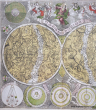 Load image into Gallery viewer, 1730 - Constellations of the Northern and Southern Hemispheres - Planisphaerum Coeleste - Genuine Antique Map, Framed