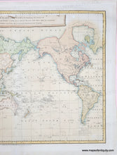 Load image into Gallery viewer, Antique world map with the tracks of Captain Cook in tones of yellow, green, orange, pink, purple, blue