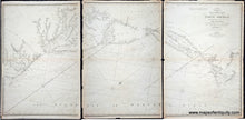 Load image into Gallery viewer, 1813 - Steel's New and Correct Chart of the Coast of North America; from Boston and Cape Cod to Cape Hatteras: including Rhode Island and Harbour, New York, the Delaware, Chesapeak, &c. &c. - Set of Three Genuine Antique Charts