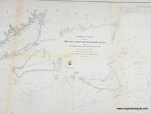 Load image into Gallery viewer, 1856 - Preliminary Chart of part of the Sea Coast of Massachusetts from Saughkonnet River to Plymouth - Genuine Antique Chart