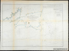 Load image into Gallery viewer, 1856 - Preliminary Chart of part of the Sea Coast of Massachusetts from Saughkonnet River to Plymouth - Genuine Antique Chart