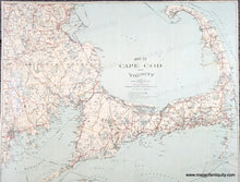 Load image into Gallery viewer, 1907 - Map of Cape Cod and Vicinity - Genuine Antique Map