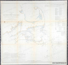 Load image into Gallery viewer, 1857 - Preliminary Chart No. 4 of the Sea Coast of the United States from Plymouth Mass to Saughkonnet River RI - Genuine Antique Chart