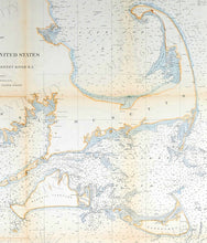 Load image into Gallery viewer, 1857 - Preliminary Chart No. 4 of the Sea Coast of the United States from Plymouth Mass to Saughkonnet River RI - Genuine Antique Chart