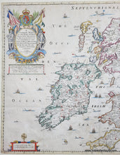 Load image into Gallery viewer, 1669 - A Generall Mapp of the Isles of Great Brittaine, Designed by Monsieur Sanson… - Genuine Antique Map