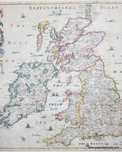 Load image into Gallery viewer, 1669 - A Generall Mapp of the Isles of Great Brittaine, Designed by Monsieur Sanson… - Genuine Antique Map