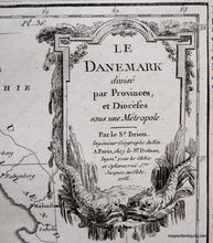 Load image into Gallery viewer, 1766 - Le Danemark Antique Map Genuine Hand-Colored