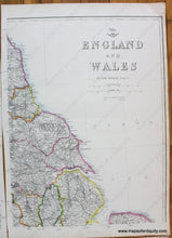 Load image into Gallery viewer, 1863 - England And Wales Antique Map Genuine Hand-Colored