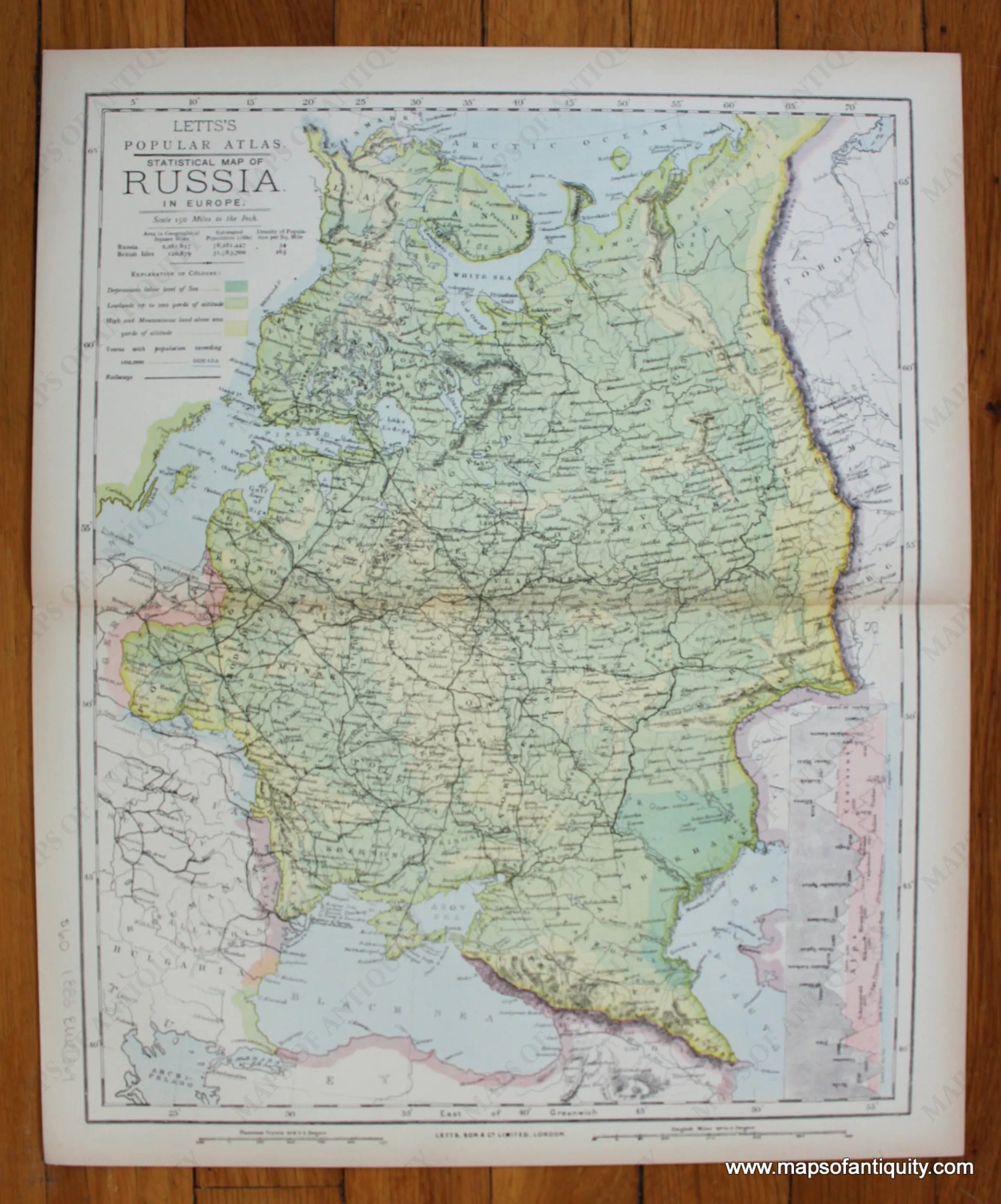 Antique Map of Russia in Europe - good 1831 -