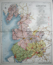 Load image into Gallery viewer, Antique-Printed-Color-Map-Lancaster-England-Europe-England-1884-Letts-Maps-Of-Antiquity