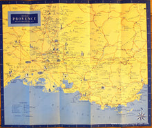Load image into Gallery viewer, Printed-Color-Antique-Map-c.-1950-French-Ministry-of-Travel-Provence-Mediterranean-Sea-France-France