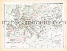 Load image into Gallery viewer, 1894 - Europe Verso: Showing The General Directions Of Barbarian Inroads Fall Roman Empire Map