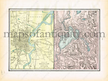 Load image into Gallery viewer, 1894 - London (England) Verso: Liverpool Plan Of Belfast (Ireland) And Lakes Killarney Antique Map