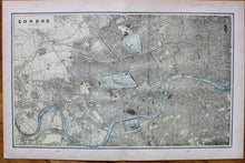 Load image into Gallery viewer, Antique-Printed-Color-Map-London-(England)-verso:-Liverpool-(England)-Plan-of-Belfast-(Ireland)-and-Lakes-of-Killarney-Europe-England-1894-Cram-Maps-Of-Antiquity