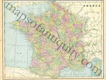 Load image into Gallery viewer, 1894 - Paris (France) Verso: France Italy Antique Map Genuine Printed-Color