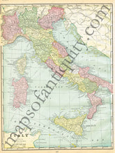 Load image into Gallery viewer, 1894 - Paris (France) Verso: France Italy Antique Map Genuine Printed-Color