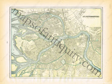 Load image into Gallery viewer, 1894 - Russia Verso: Rome (Italy) St. Petersburg (Russia) Antique Map Genuine Printed-Color