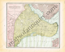 Load image into Gallery viewer, 1894 - Turkey In Europe Greece Roumania Servia & Montenegro Verso: City Map Of Constantinople