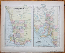 Load image into Gallery viewer, 1894 - New South Wales (Eastern Section) Verso: West Australia And Antique Map Genuine Printed-Color