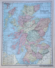Load image into Gallery viewer, Antique-Printed-Color-Map-Scotland-verso:-Ireland-****-Europe-Scotland-Ireland-1900-Cram-Maps-Of-Antiquity