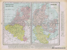 Load image into Gallery viewer, 1898 - Iceland Verso: Denmark And Holland Belgium Antique Map Genuine Printed-Color