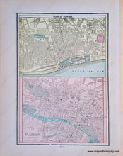 Load image into Gallery viewer, 1900 - London (England) Verso: Edinburgh Scotland And Dundee Glasgow Antique Map Genuine