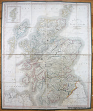 Load image into Gallery viewer, Antique-Hand-Colored-Map-Carey's-New-Sheet-Map-of-Scotland-From-the-Latest-Authorities.-Europe-Scotland-after-1860-Cruchley-Maps-Of-Antiquity