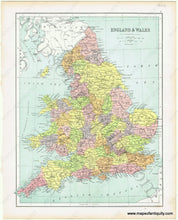 Load image into Gallery viewer, 1877 - Scotland Verso: England & Wales Antique Map Genuine Printed-Color